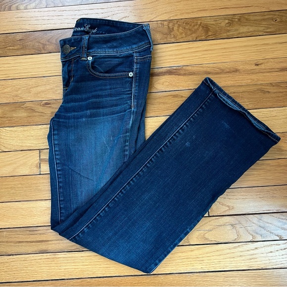 American eagle distressed y2k super stretch slim boot jeans 4 regular - Picture 1 of 9